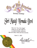 Birthday Greetings From Mayor of Los Angeles